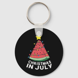 Christmas In July Summer Watermelon Xmas Tree Men Key Ring