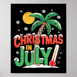 Christmas In July Summer Xmas Beach Vacation Men W Poster