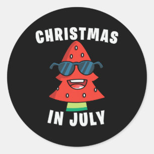 Christmas In July Summer Xmas Decoration Men Women Classic Round Sticker
