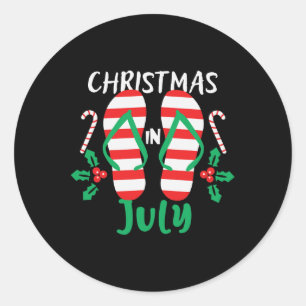 Christmas In July Summer Xmas Decoration Men Women Classic Round Sticker