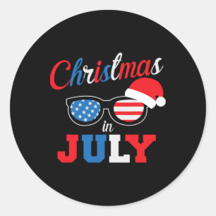 Christmas In July Summer Xmas Decoration Men Women Classic Round Sticker