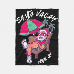 Christmas In July Summer Xmas Vacation - Santa Vac Fleece Blanket