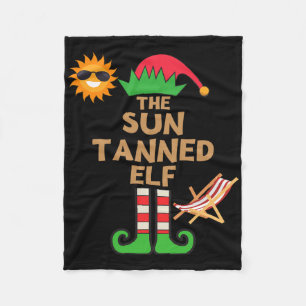 Christmas In July Sun Tanned Elf Summer Beach Vaca Fleece Blanket