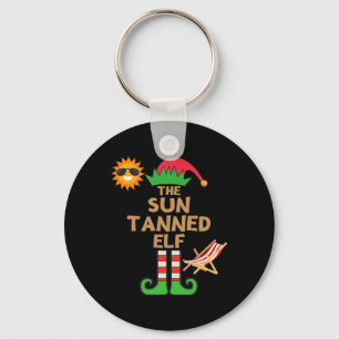 Christmas In July Sun Tanned Elf Summer Beach Vaca Key Ring