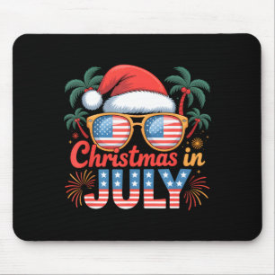 Christmas in july sunglasses lovers holiday fun mouse pad