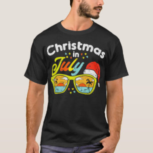 Christmas In July Sunglasses Santa Beach Summer Su T-Shirt