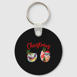 Christmas in july sunglasses santa flamingo summer key ring