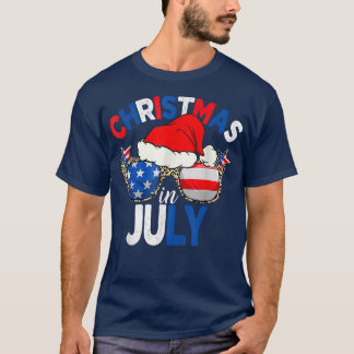 Christmas In July Sunglasses USA Flag Summer Men W T-Shirt