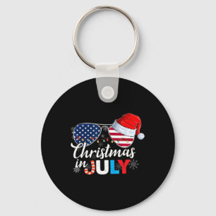 Christmas In July Sungles American Flag 4th Of Jul Key Ring