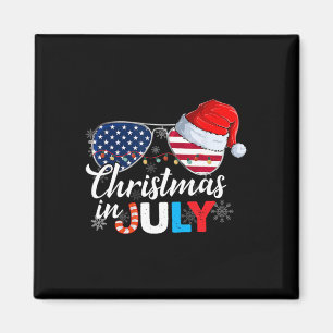Christmas In July Sungles American Flag 4th Of Jul Magnet