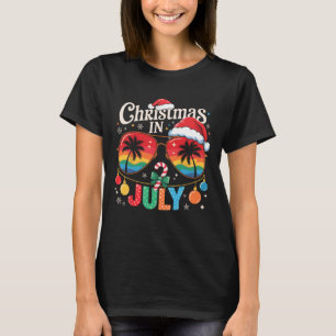 Christmas In July Sungles Beach Santa Hat Men Wome T-Shirt