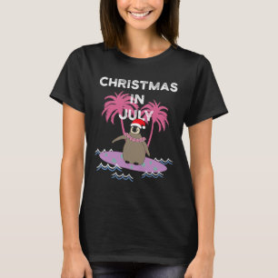 Christmas In July Surfer Penguin T-Shirt