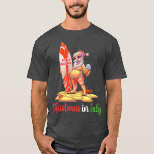 Christmas In July Surfer Santa Surfing Surfboard S T-Shirt