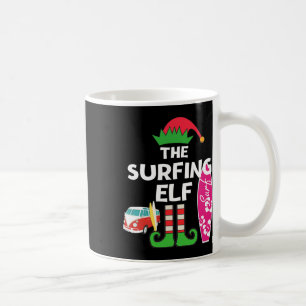 Christmas In July Surfing Elf Summer Beach Vacatio Coffee Mug
