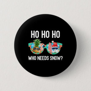 Christmas In July Surfing Funny Santa Summer Beach 6 Cm Round Badge