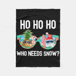 Christmas In July Surfing Funny Santa Summer Beach Fleece Blanket