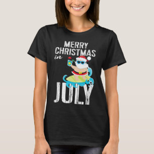 Christmas In July Surfing Santa Tropical Shirt