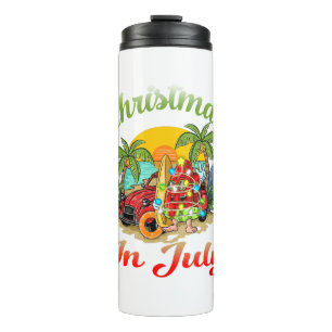 Christmas in July Surfing Summer Watermelon Thermal Tumbler