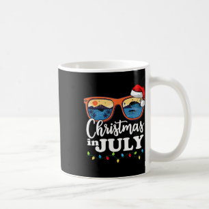 Christmas In July T Shirt Funny Santa Summer Beach Coffee Mug