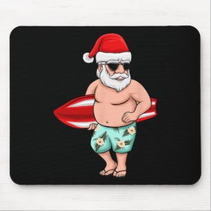 Christmas In July T Shirt Hawaiian Santa Floatie S Mouse Pad