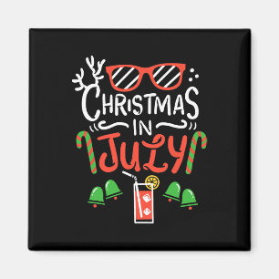 Christmas In July T Shirt Summer Beach Vacation Magnet