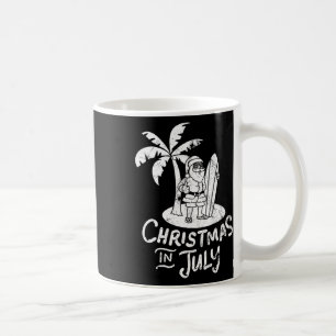 Christmas In July T Shirt Surfing Santa Claus Tee Coffee Mug