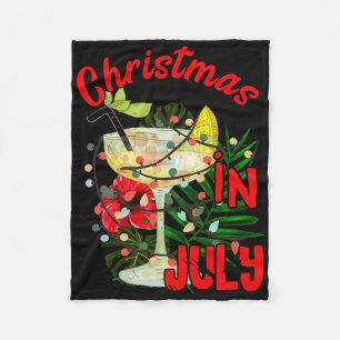 Christmas In July Tail Drink Summer Hawaiian Pool Fleece Blanket