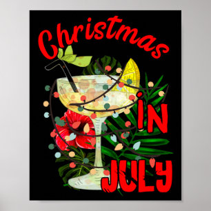 Christmas In July Tail Drink Summer Hawaiian Pool Poster