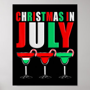 Christmas In July Tail Mixed Drinks Drinking Poster