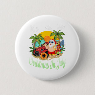 Christmas In July Tee Funny Santa Summer Beach 6 Cm Round Badge