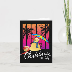 Christmas In July Tee Funny Snowman Summer Beach V Card