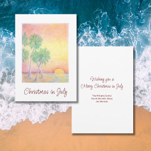 Christmas in July Tropical Beach Holiday Card
