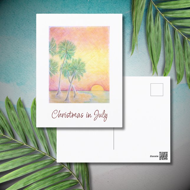 Christmas in July Tropical Beach Holiday Postcard (Creator Uploaded)