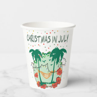 Christmas in July Tropical Colorful Christmas Tree Paper Cups