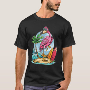 Christmas In July  Tropical Flamingo Hawaii Summer T-Shirt