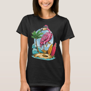 Christmas In July Tropical Flamingo Hawaii Summer T-Shirt