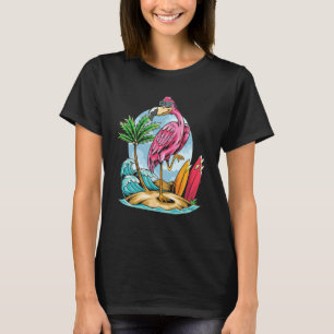 Christmas In July  Tropical Flamingo Hawaii Summer T-Shirt