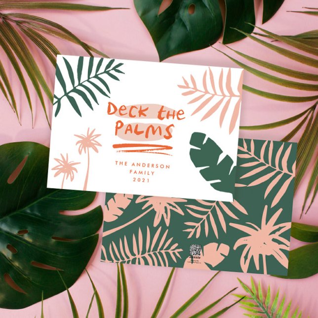 Christmas in july tropical palm tree modern holiday card (Creator Uploaded)