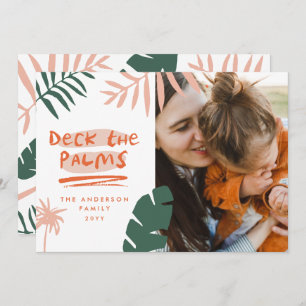 Christmas in july tropical palm tree modern photo  holiday card