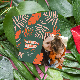 Christmas in july tropical palm tree modern photo  holiday card