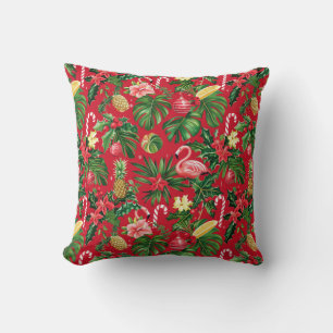 Christmas in July Tropical Pattern Cushion
