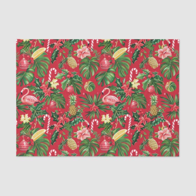 Christmas in July Tropical Pattern Tissue Paper (Front)