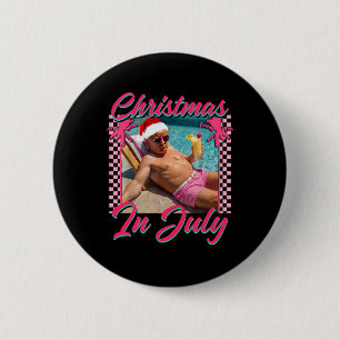 Christmas In July Trump Funny Chillin Santa Hawai 6 Cm Round Badge