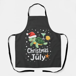 Christmas In July Turtle Summer Xmas Tortoise Wome Apron