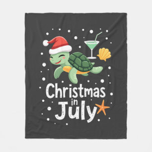 Christmas In July Turtle Summer Xmas Tortoise Wome Fleece Blanket