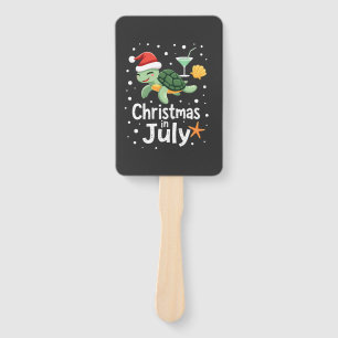 Christmas In July Turtle Summer Xmas Tortoise Wome Hand Fan