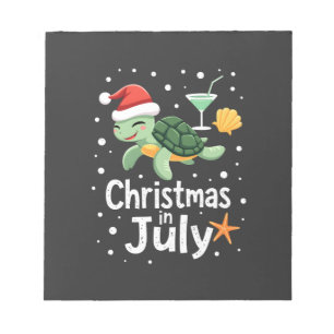 Christmas In July Turtle Summer Xmas Tortoise Wome Notepad