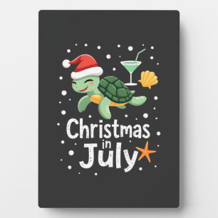 Christmas In July Turtle Summer Xmas Tortoise Wome Plaque