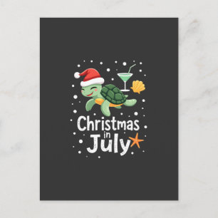 Christmas In July Turtle Summer Xmas Tortoise Wome Postcard
