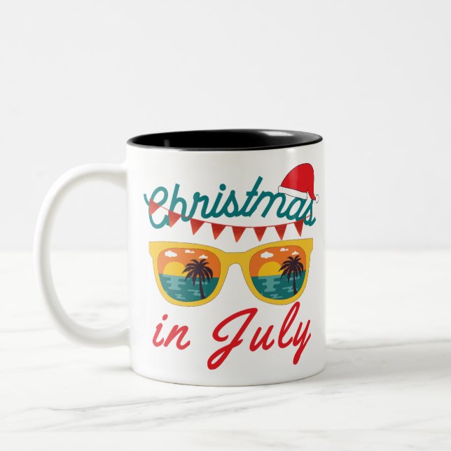Christmas In July Two-Tone Coffee Mug (Left)